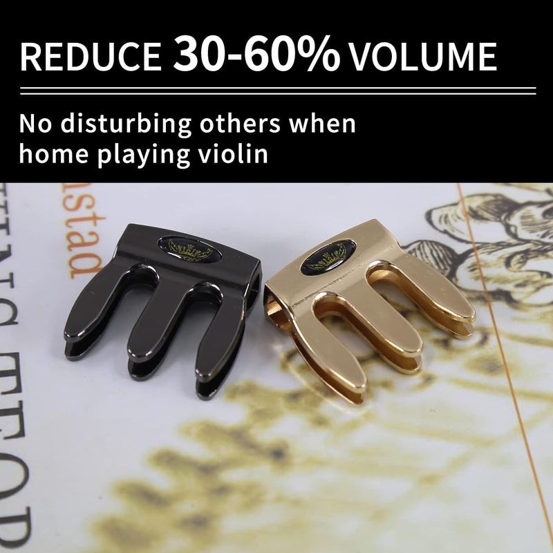 ROFFEE Store Violin Mute Viola Practice Hydroxy Black Mute Fiddle Silencer 3 Prong Violin Practice Mute Durable Violin Parts & Accessories… - Image 5